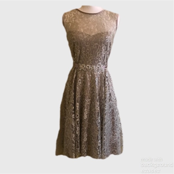 NWT * Lace * Embellished Belt * Sleeveless Dress - Picture 2 of 5